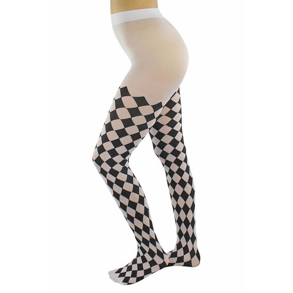 Jester Diamond Harlequin Print Tights - Picture 2 of 8